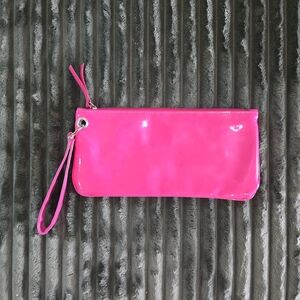 Hot Pink Patent Wristlet Clutch